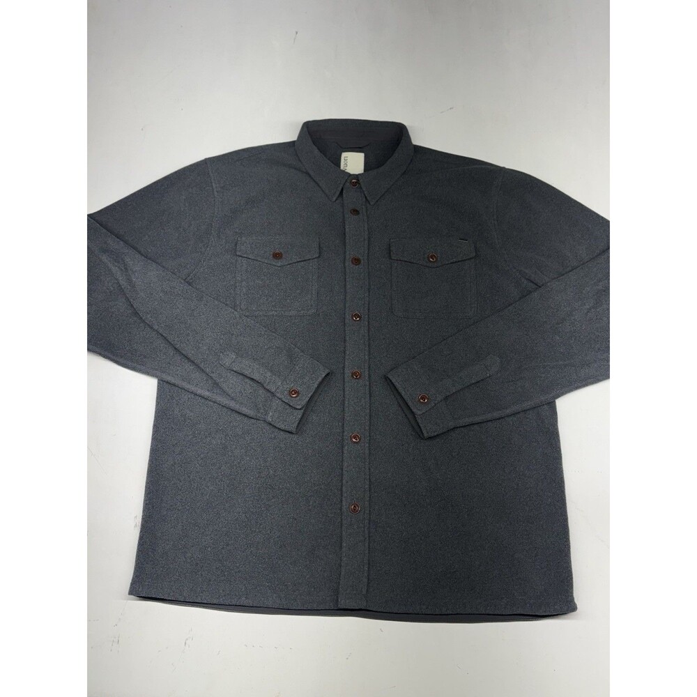 Vuori Aspen Fleece Overshirt Shirt Jacket Gray Button Front Men’s XL V237